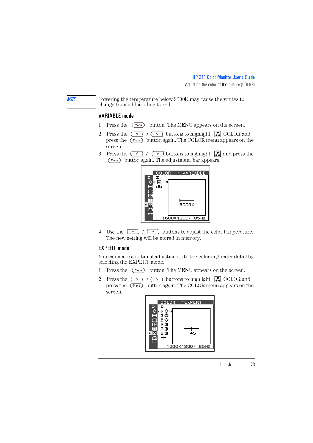 HP P1130 P4819A manual Variable mode, Expert mode 