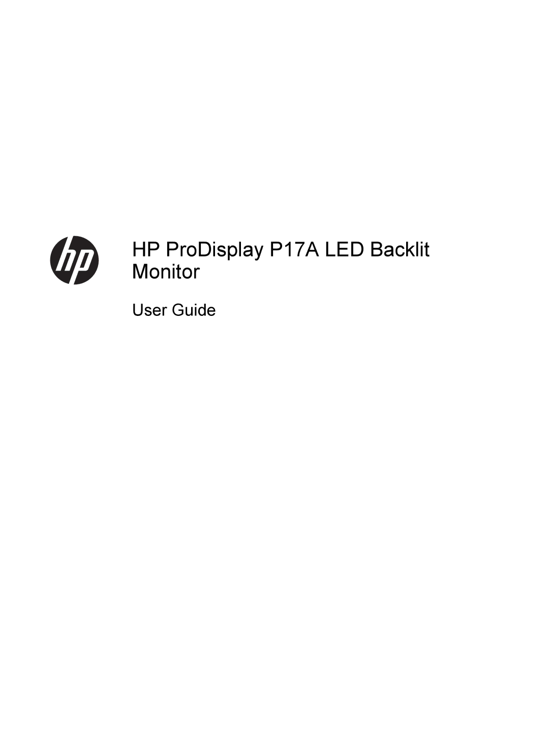 HP P17A 17-inch 5:4 manual HP ProDisplay P17A LED Backlit Monitor 