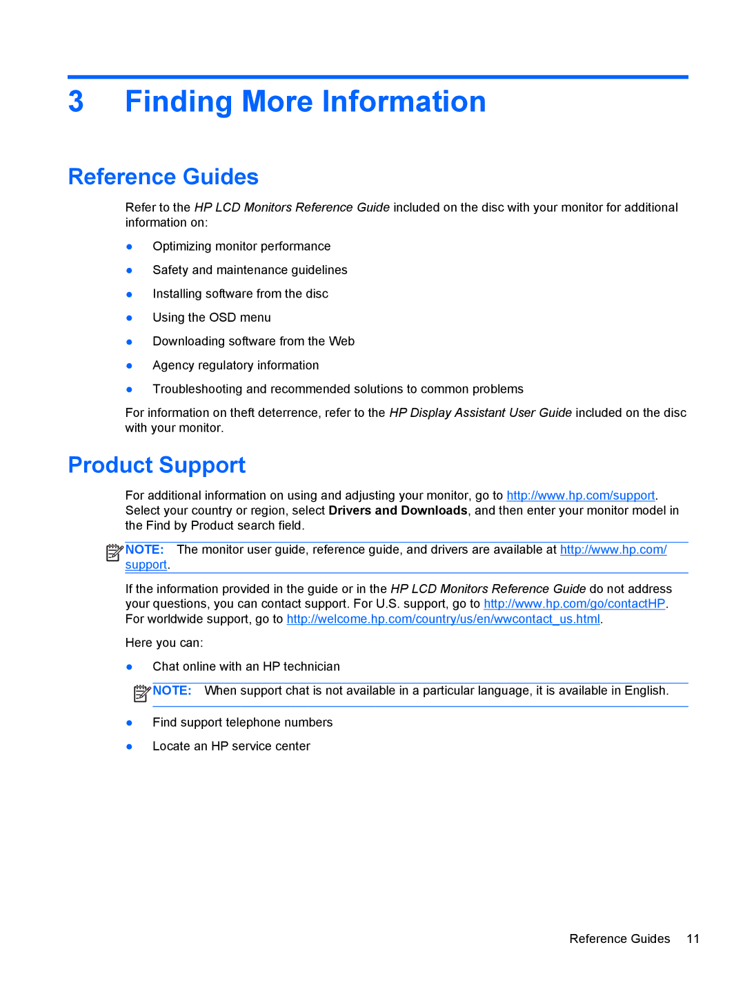 HP P17A 17-inch 5:4 manual Finding More Information, Reference Guides, Product Support 