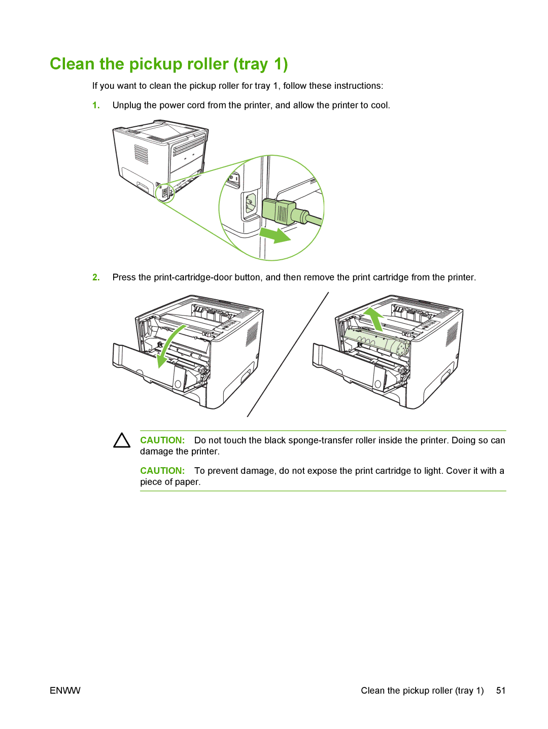 HP P2010 manual Clean the pickup roller tray 