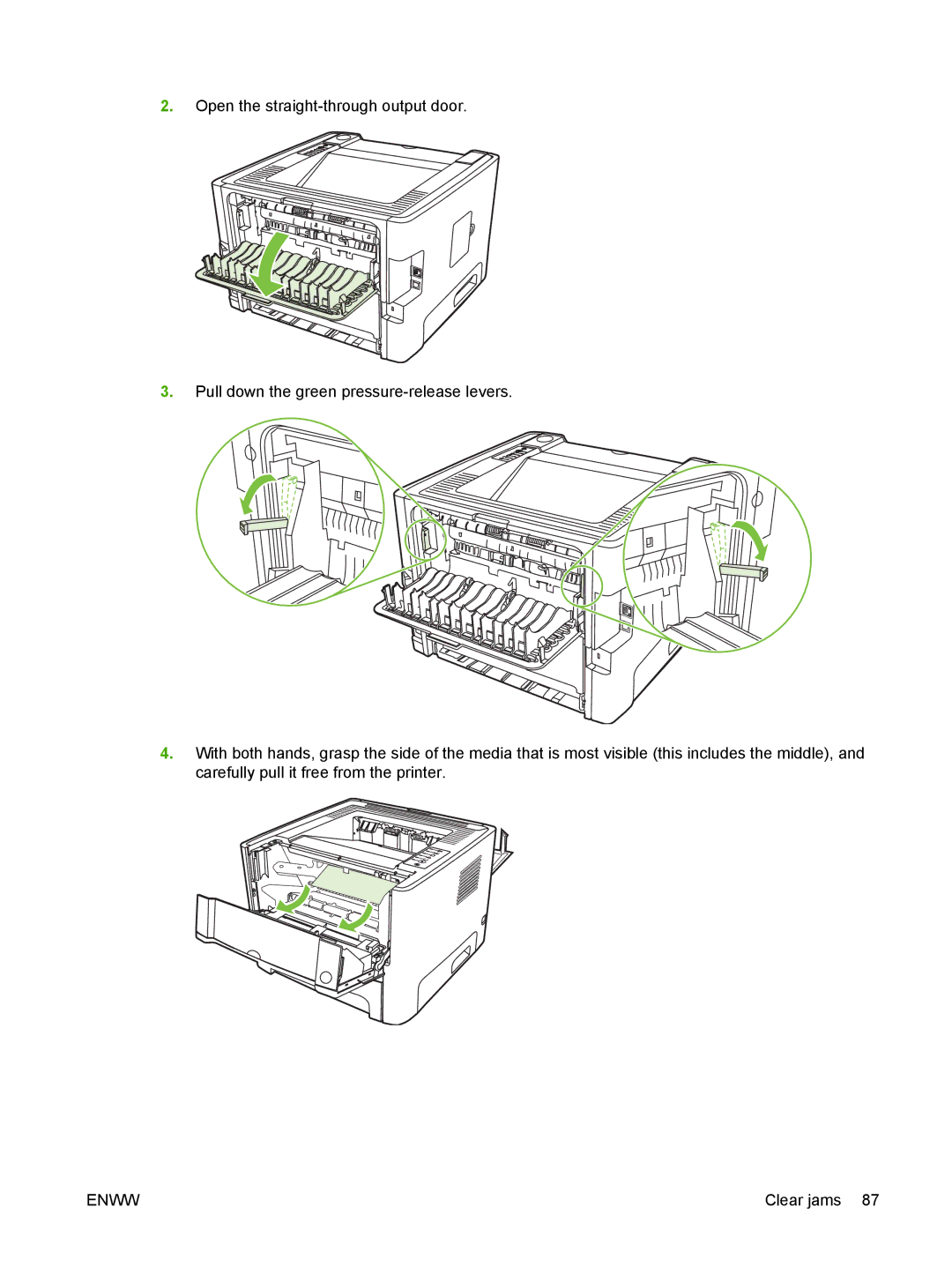 HP P2010 manual Clear jams 