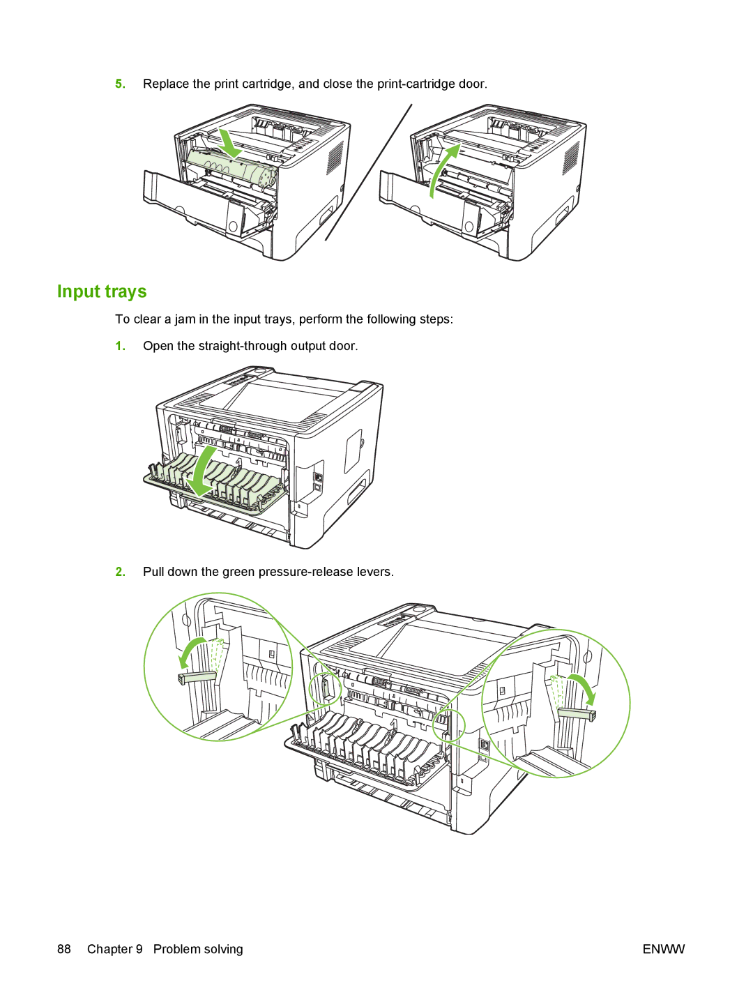 HP P2010 manual Input trays 