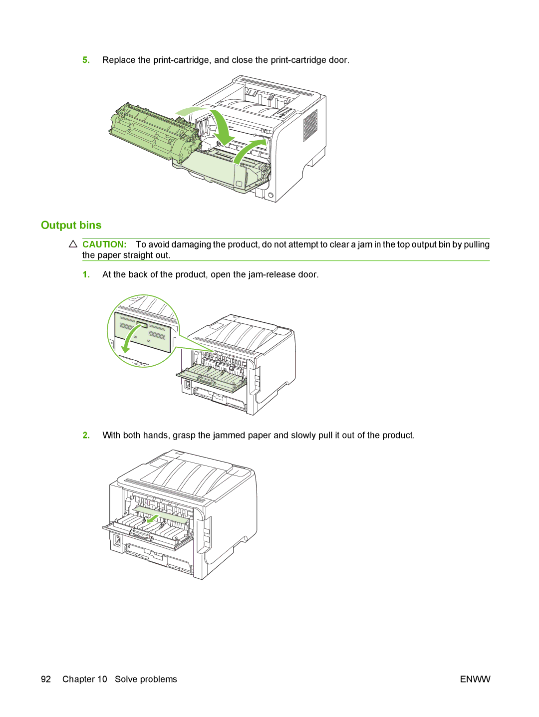 HP P2030 manual Output bins 