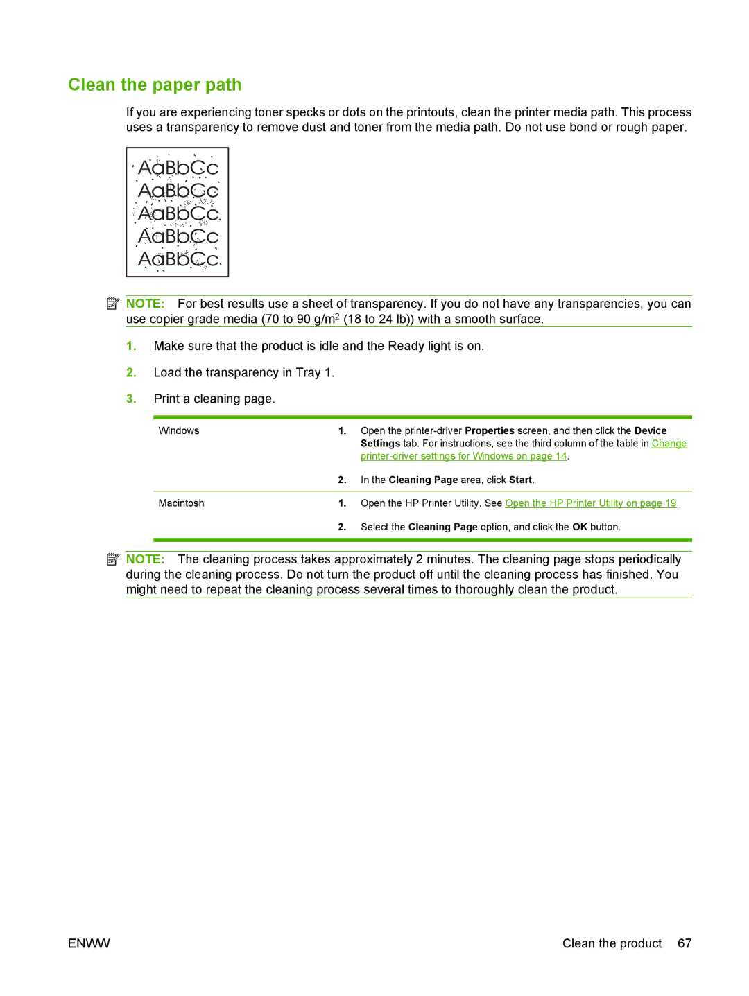 HP P2030 manual Clean the paper path 