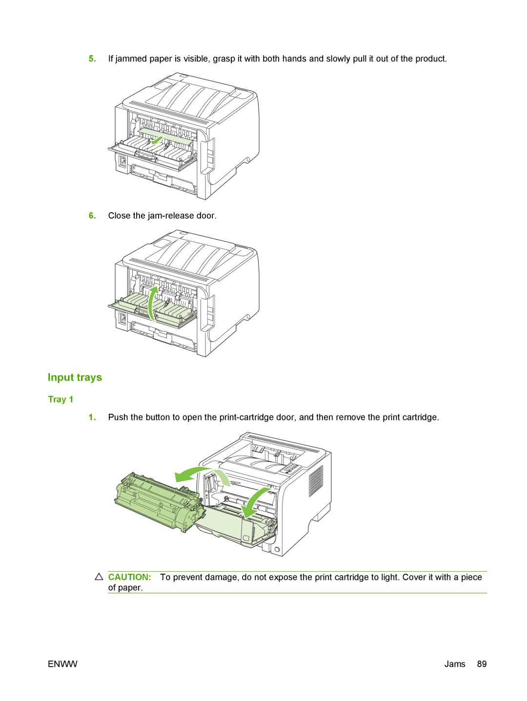 HP P2030 manual Input trays, Tray 