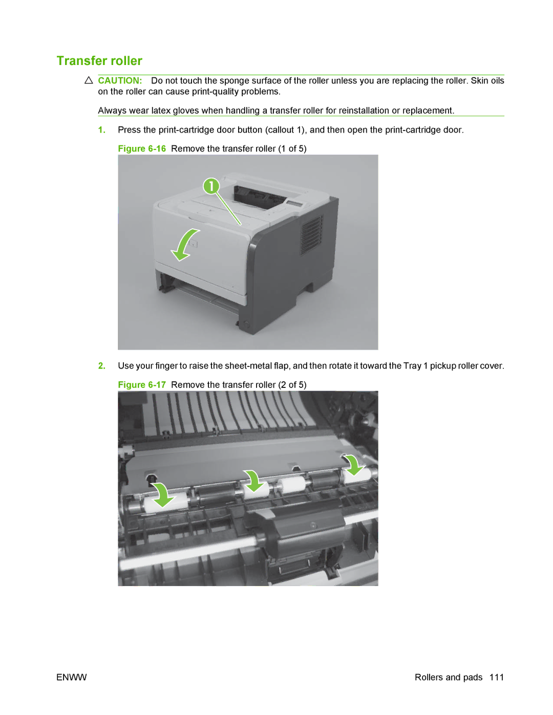 HP P2050 manual Transfer roller 