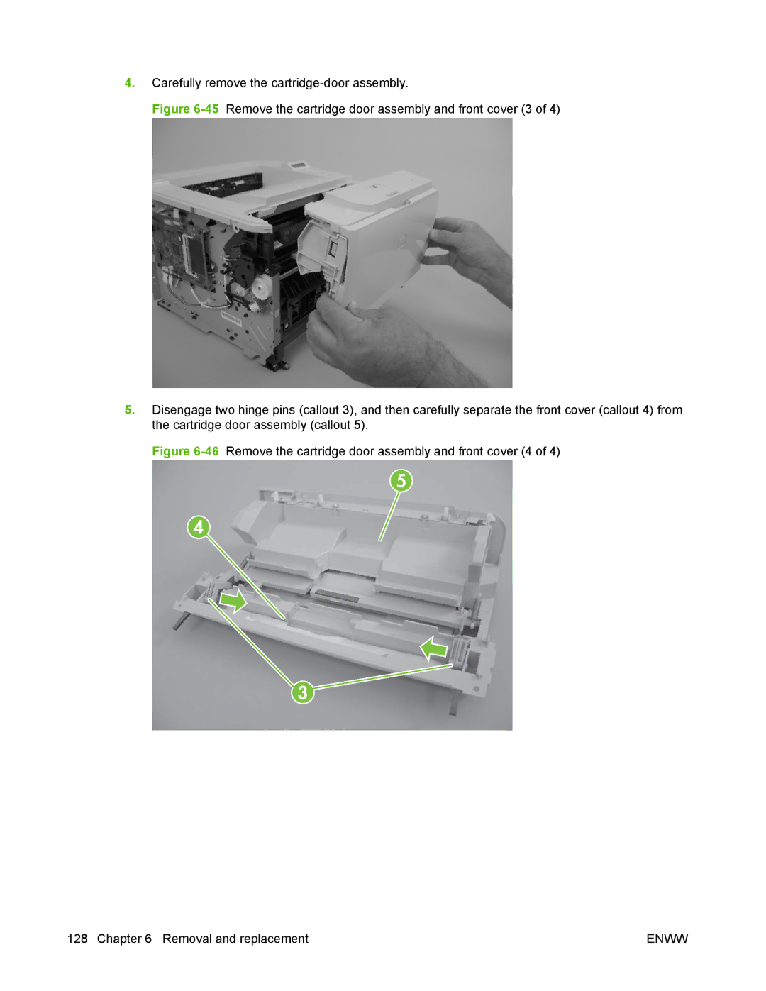 HP P2050 manual Carefully remove the cartridge-door assembly 