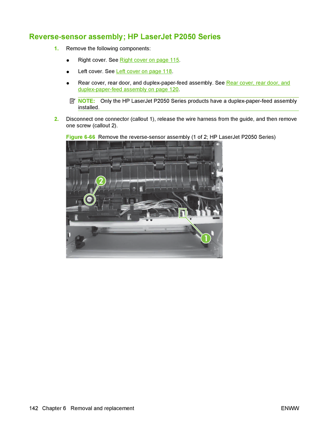 HP manual Reverse-sensor assembly HP LaserJet P2050 Series 