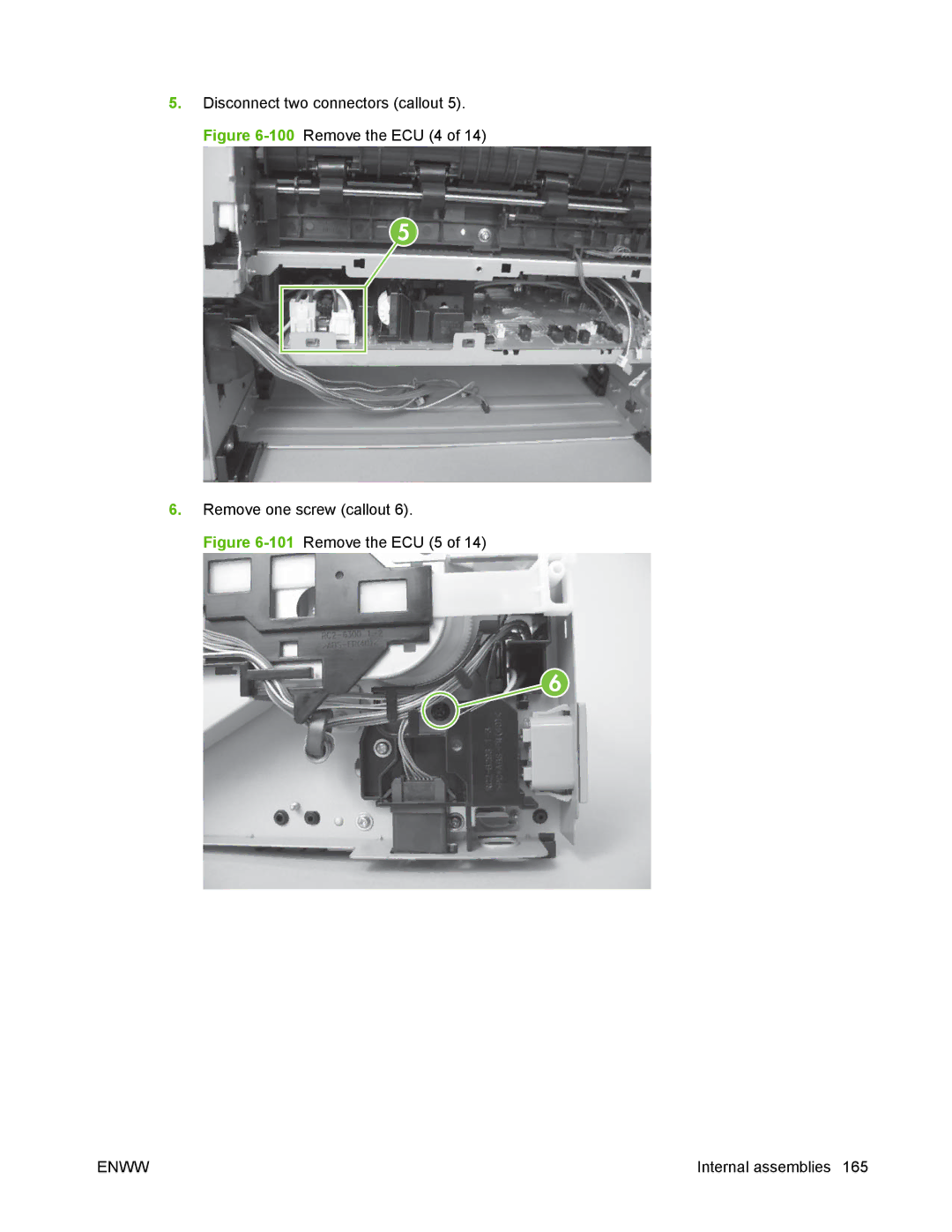 HP P2050 manual 101Remove the ECU 5 