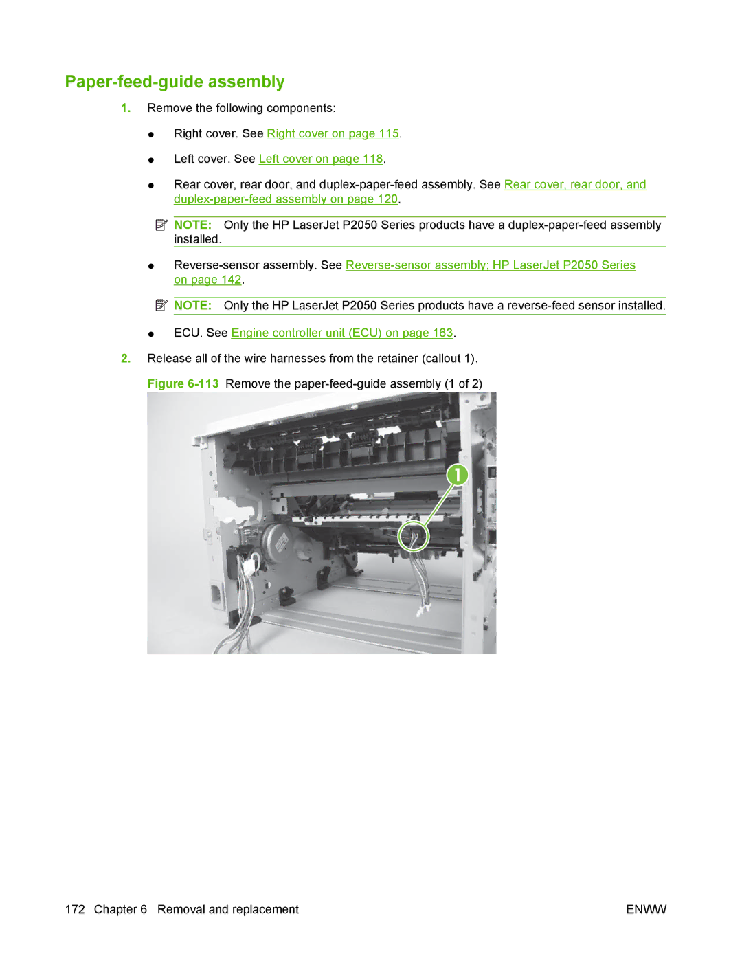 HP P2050 manual Paper-feed-guide assembly 