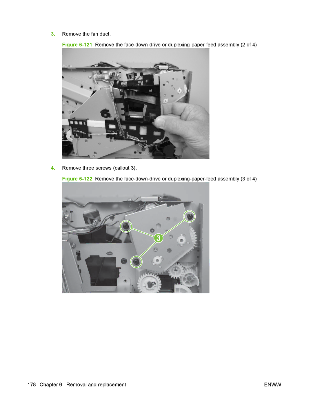 HP P2050 manual Remove the fan duct 