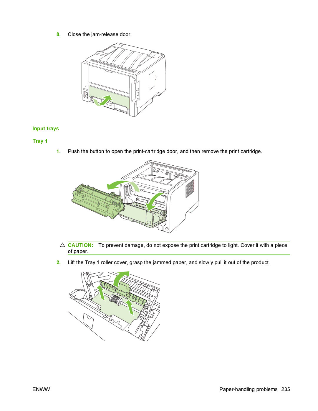 HP P2050 manual Input trays Tray 