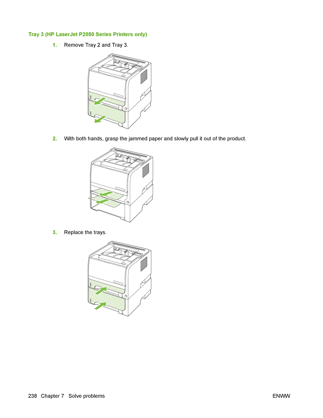 HP manual Tray 3 HP LaserJet P2050 Series Printers only 