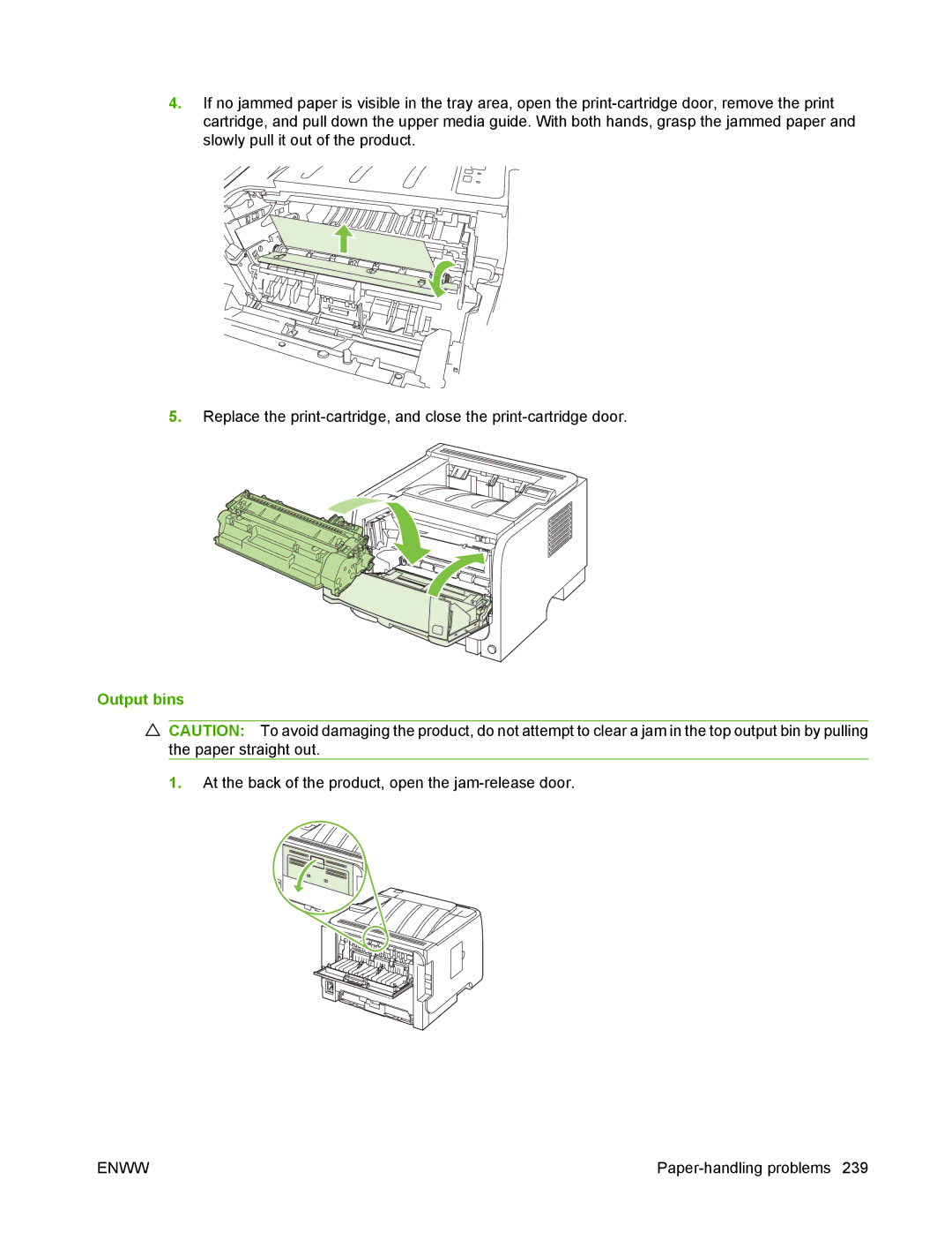 HP P2050 manual Output bins 