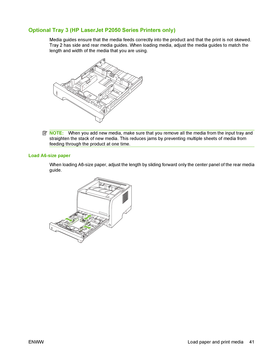 HP manual Optional Tray 3 HP LaserJet P2050 Series Printers only 