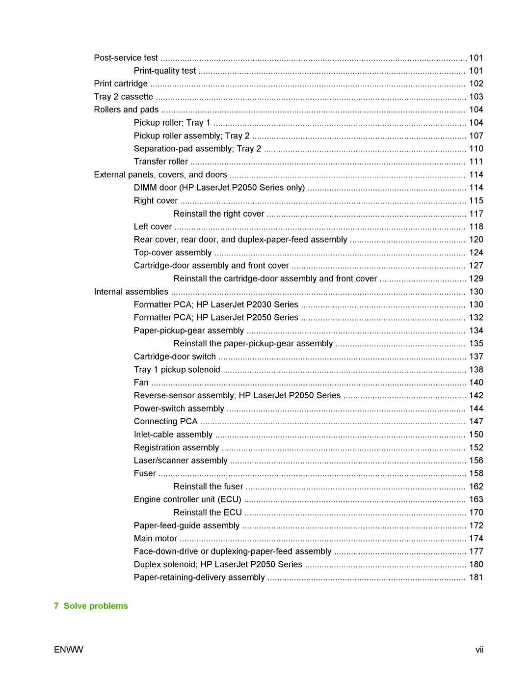 HP P2050 manual Solve problems 