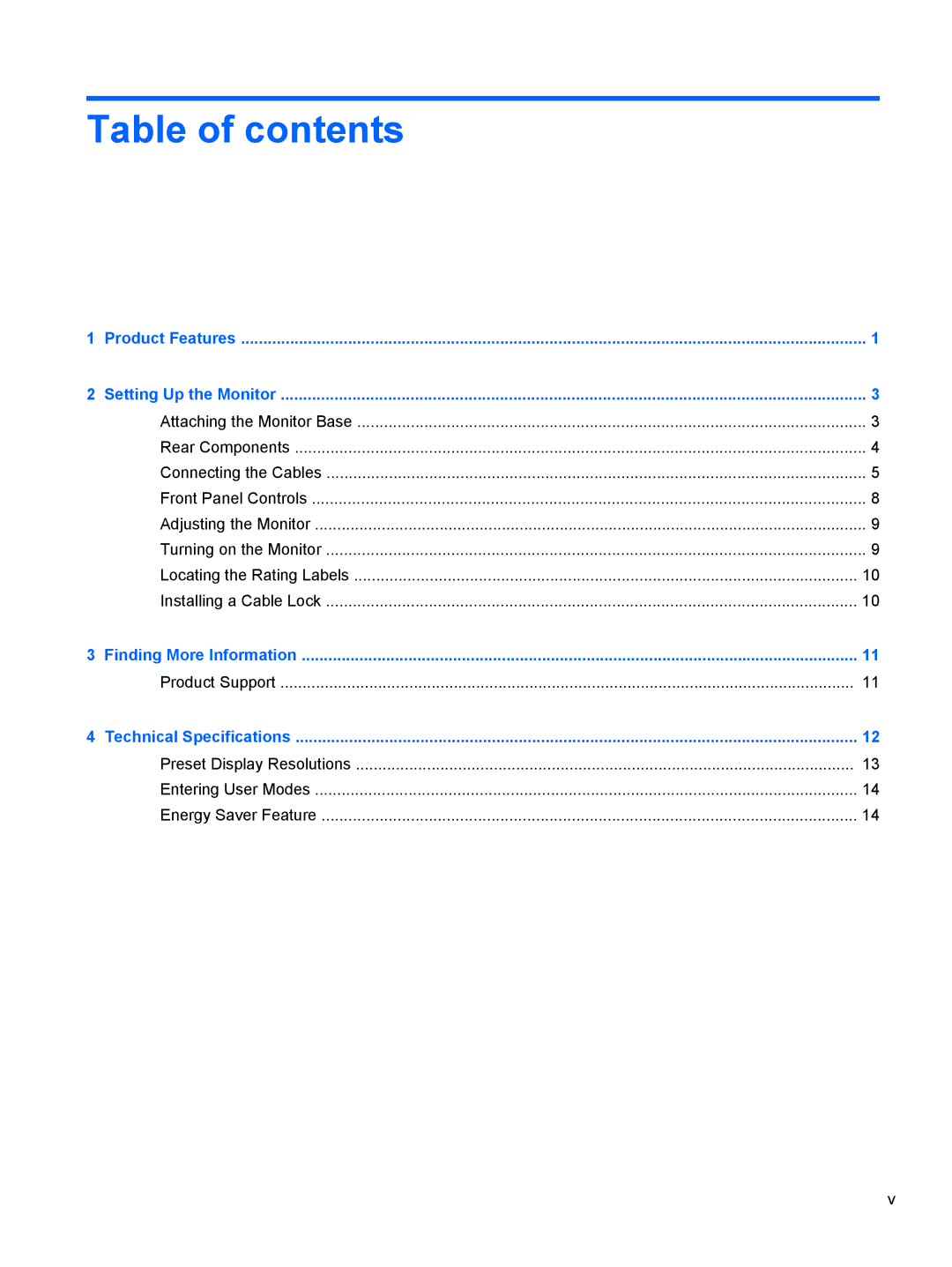 HP P231 manual Table of contents 