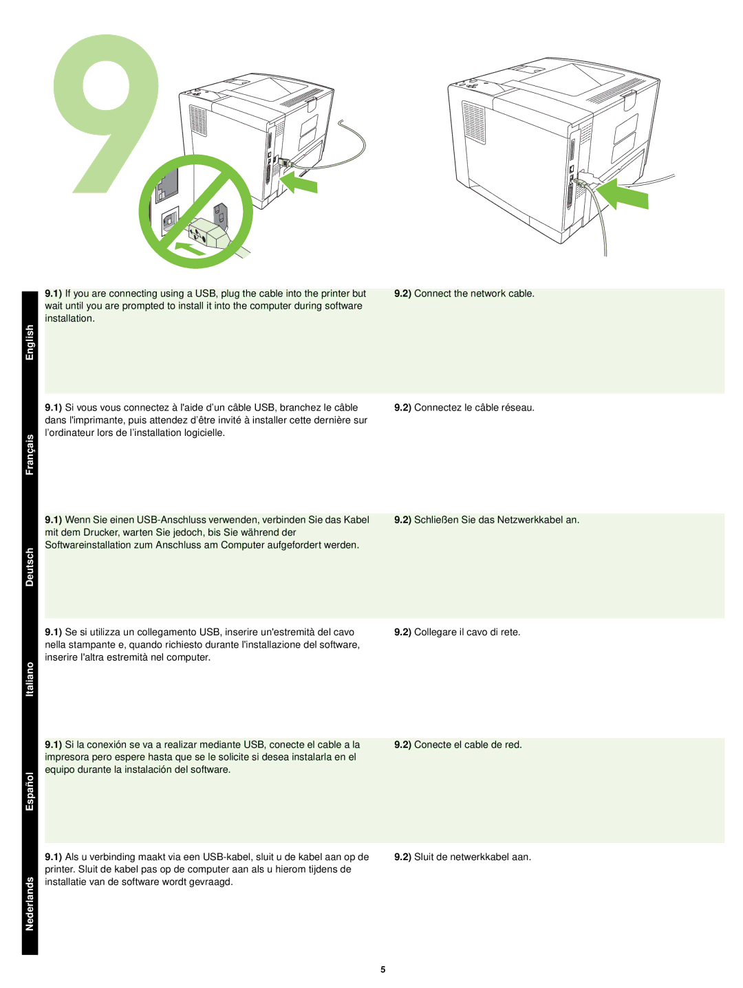 HP P3005 manual English Français Deutsch Italiano Español Nederlands 