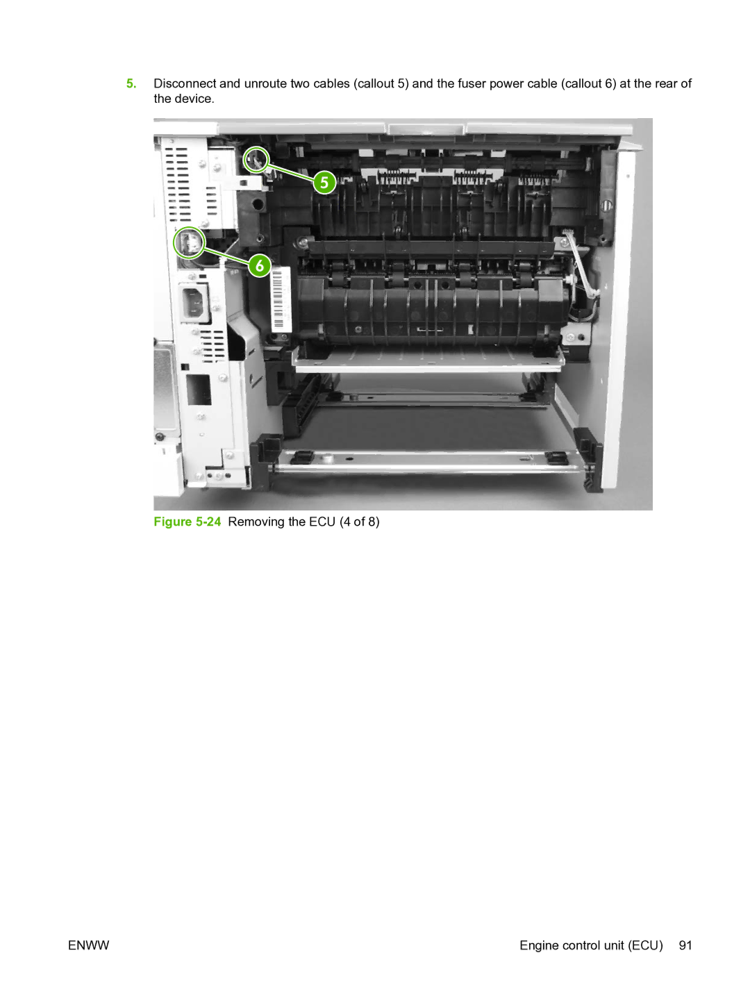 HP P3005 manual 24Removing the ECU 4 