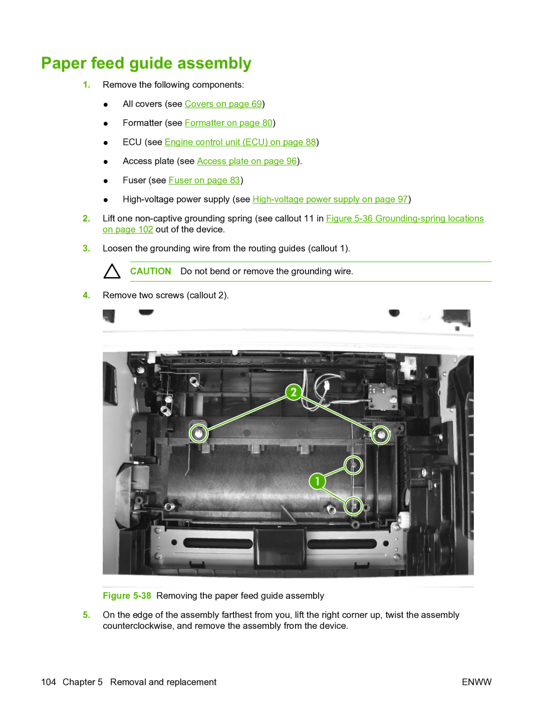 HP P3005 manual Paper feed guide assembly 