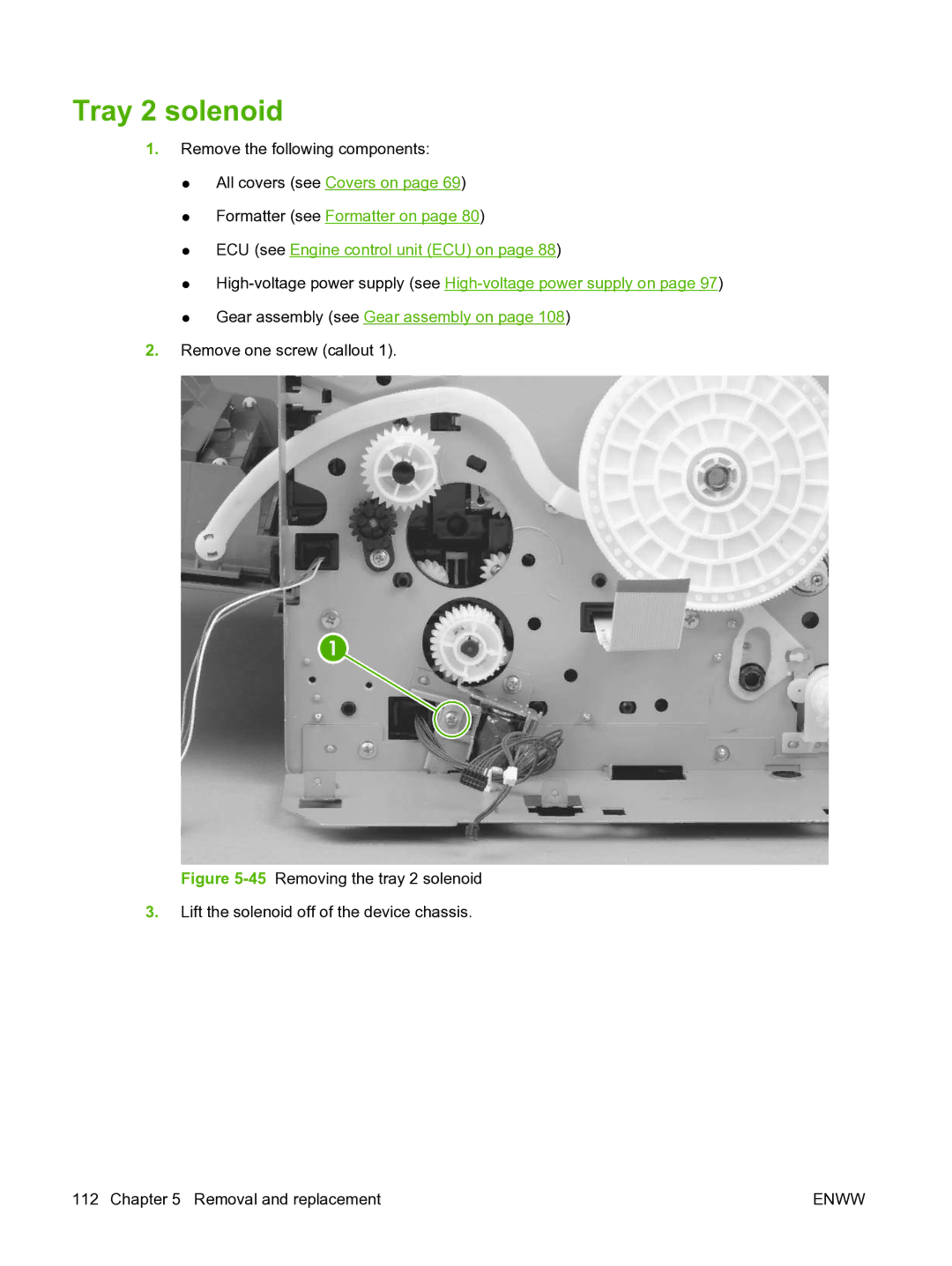 HP P3005 manual Tray 2 solenoid 