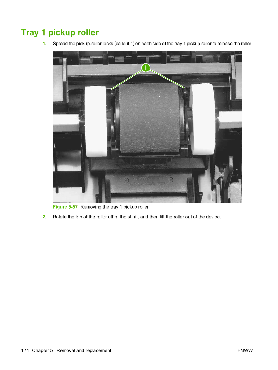 HP P3005 manual Tray 1 pickup roller 