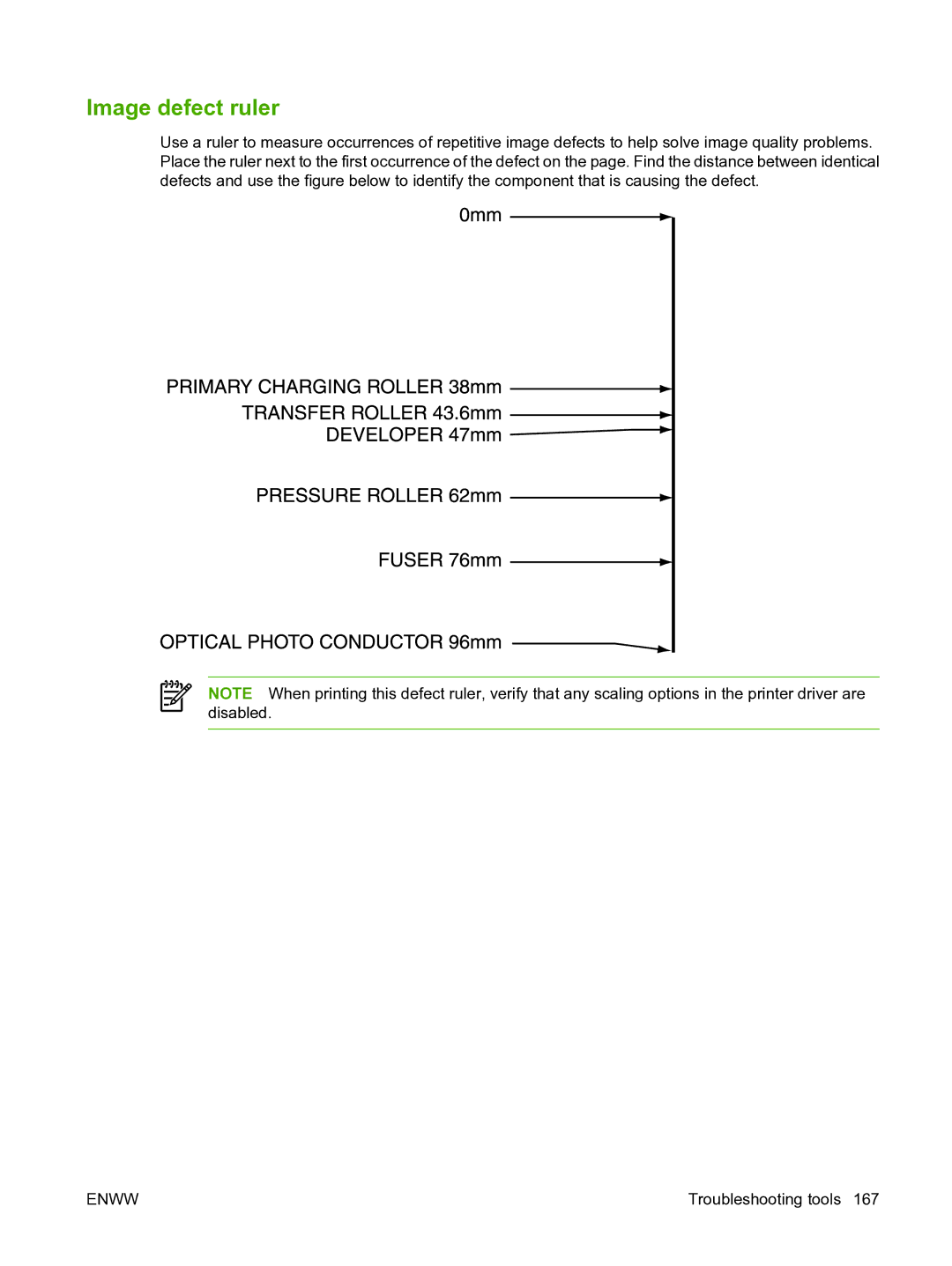 HP P3005 manual Image defect ruler 