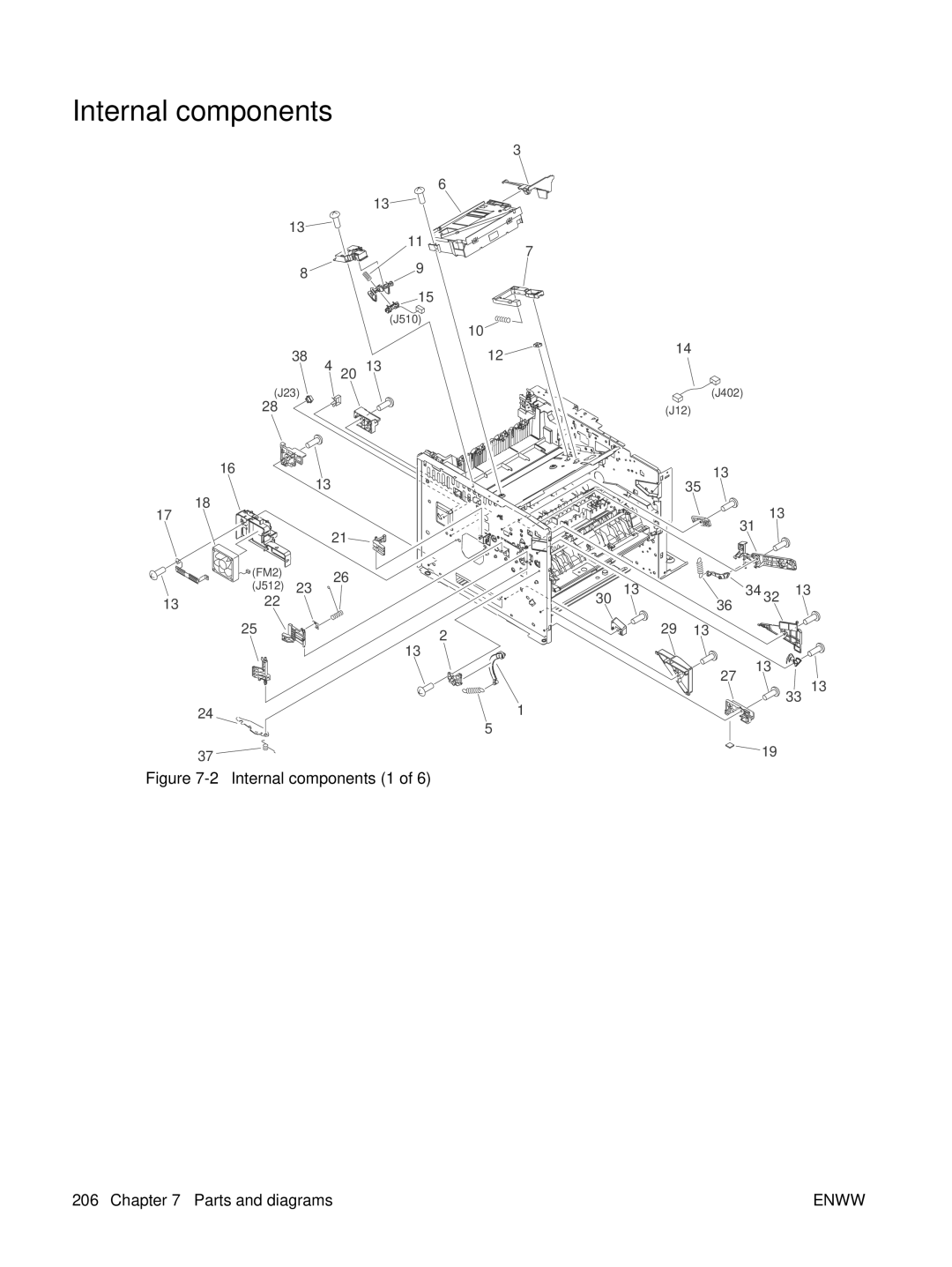 HP P3005 manual 2Internal components 1 Parts and diagrams 