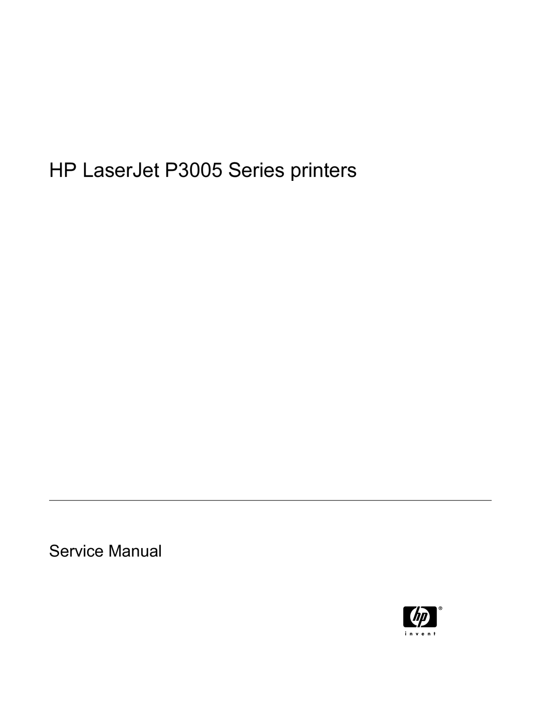 HP manual HP LaserJet P3005 Series printers 