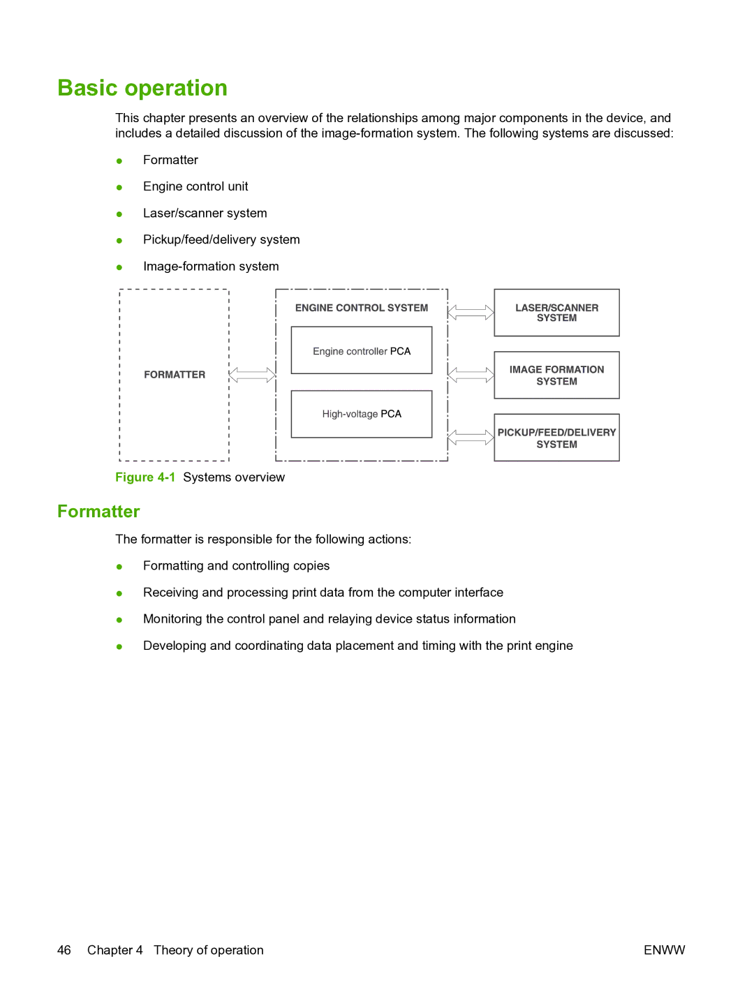 HP P3005 manual Basic operation, Formatter 