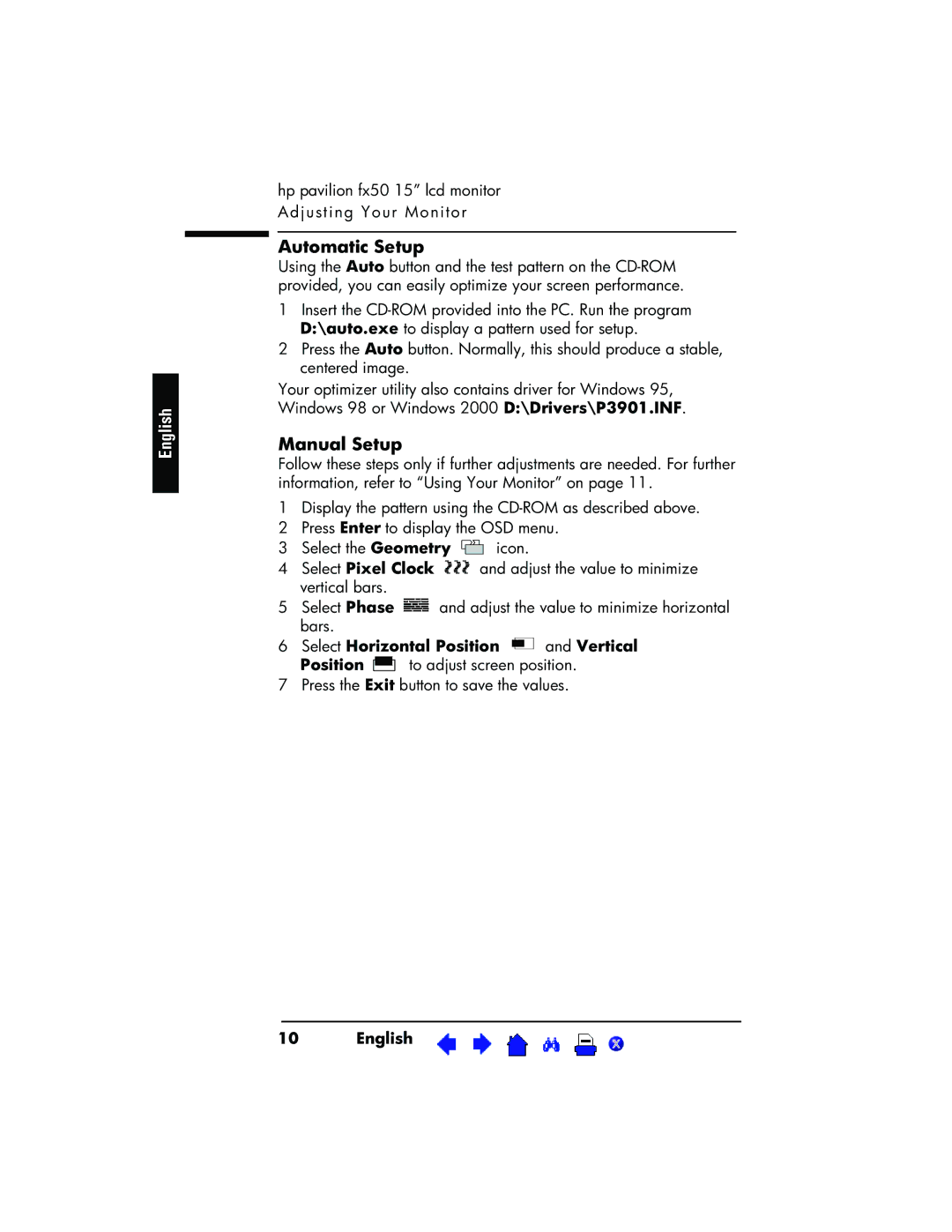 HP P3901 manual Automatic Setup, Manual Setup 