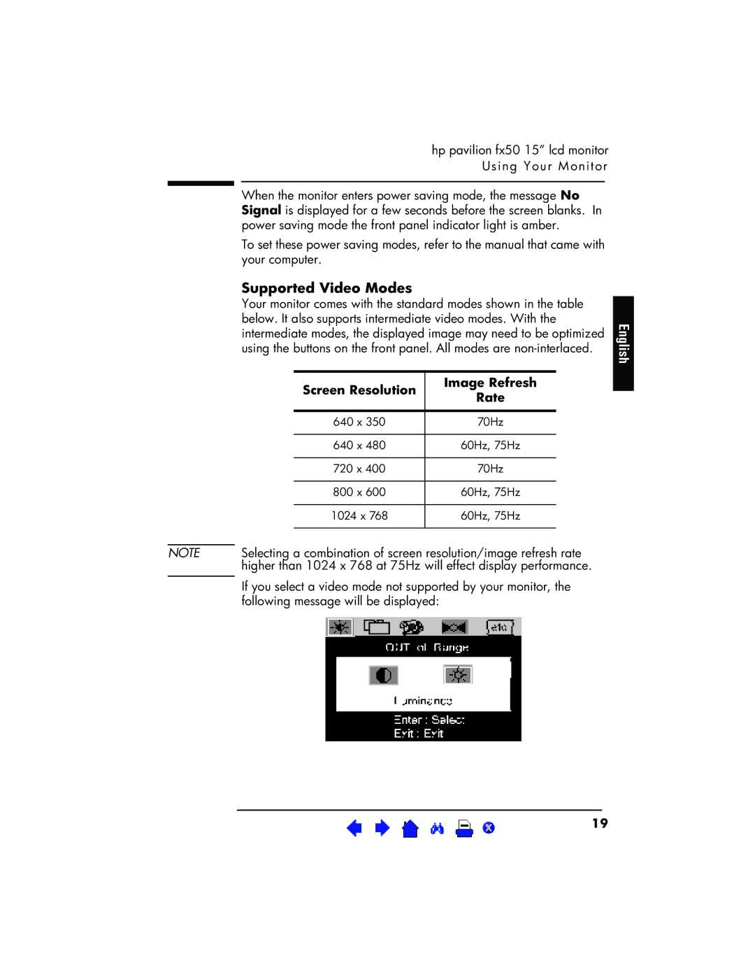 HP P3901 manual Supported Video Modes, Screen Resolution Image Refresh Rate 