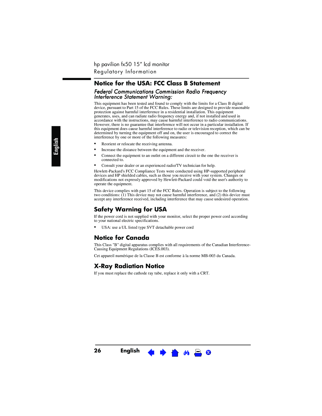 HP P3901 manual Safety Warning for USA, Ray Radiation Notice 