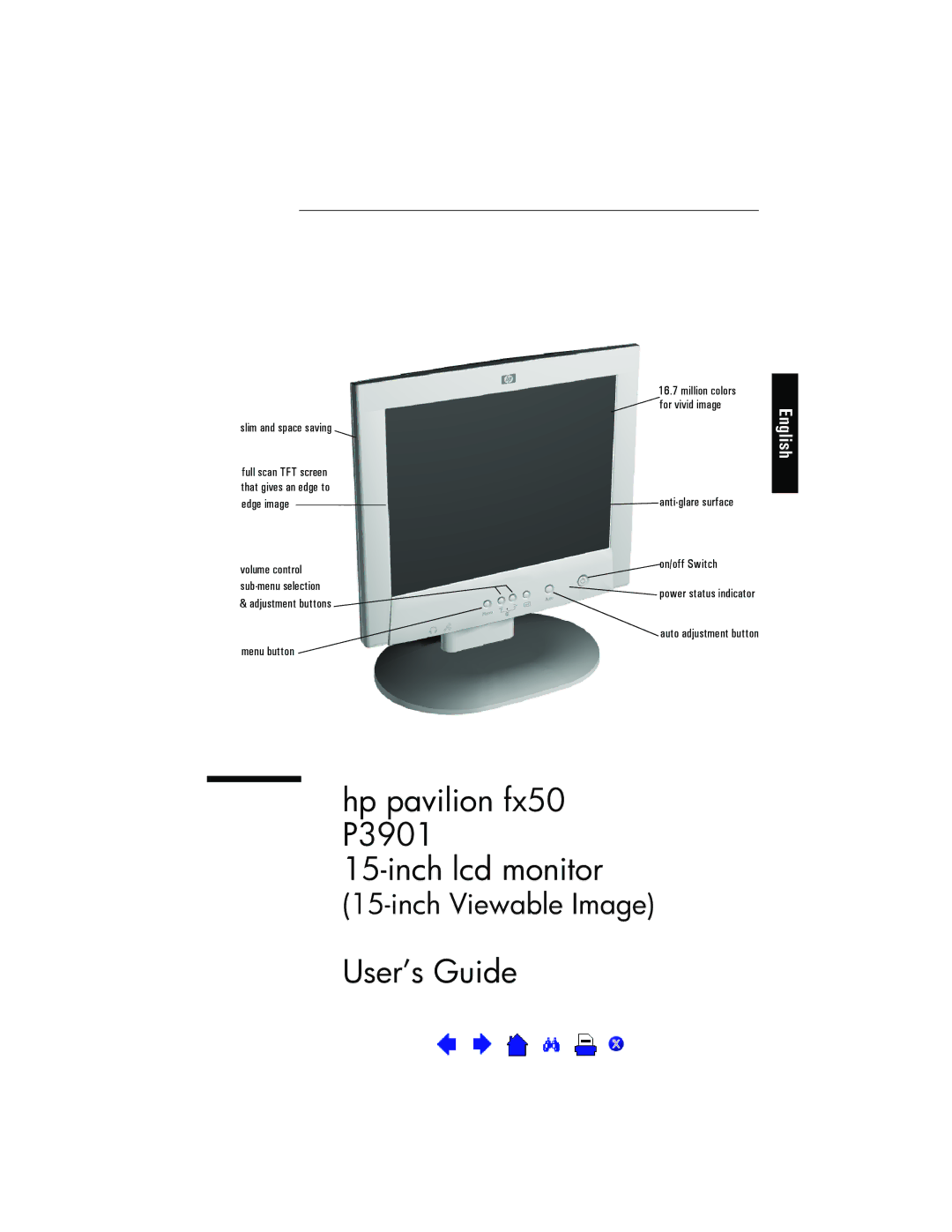 HP manual Hp pavilion fx50 P3901 Inch lcd monitor 