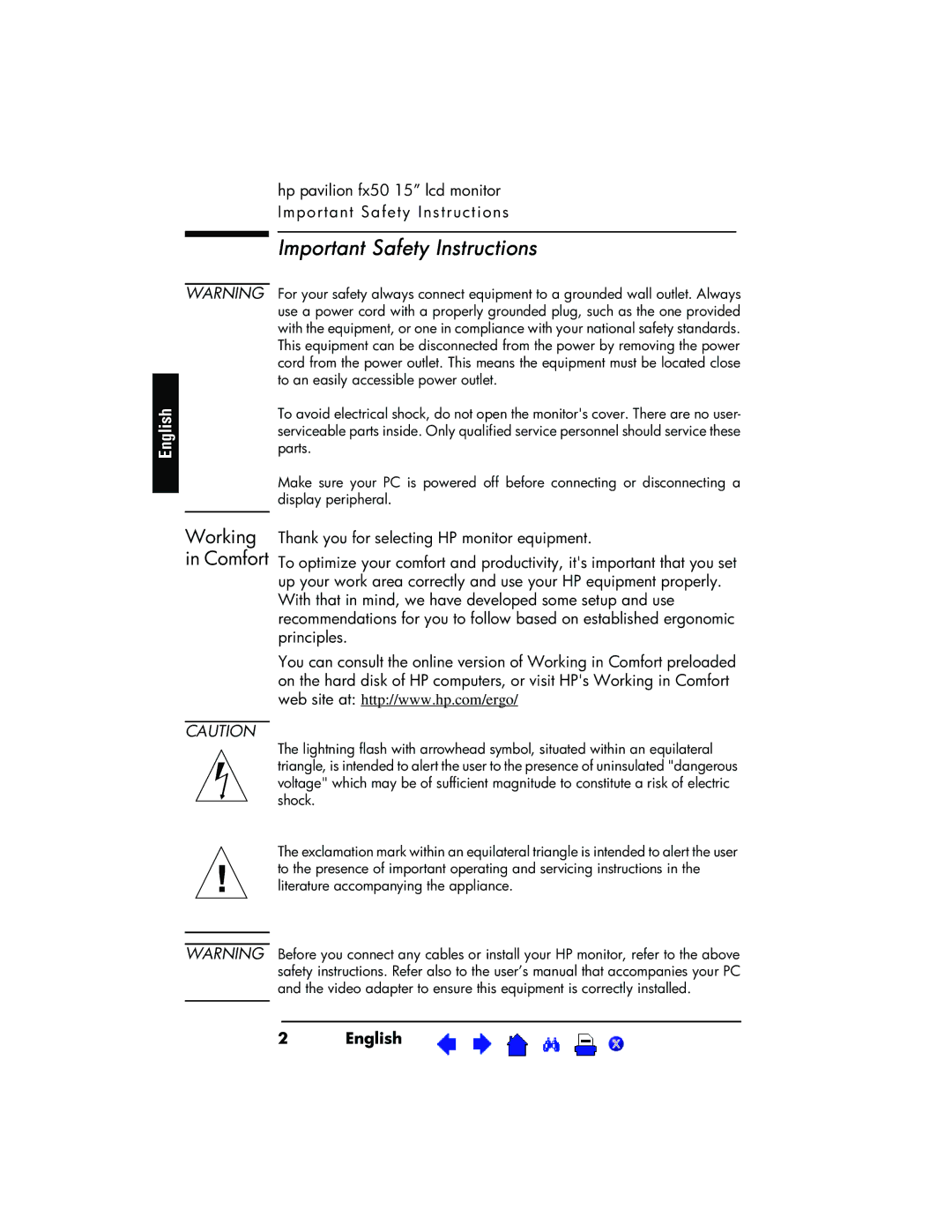 HP P3901 manual Important Safety Instructions 