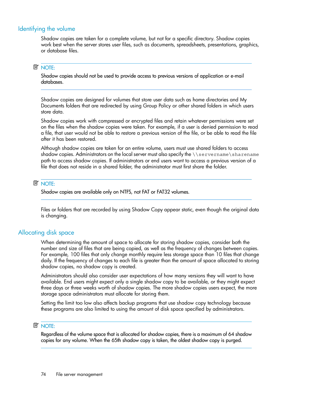 HP P4000 G2 manual Identifying the volume, Allocating disk space 