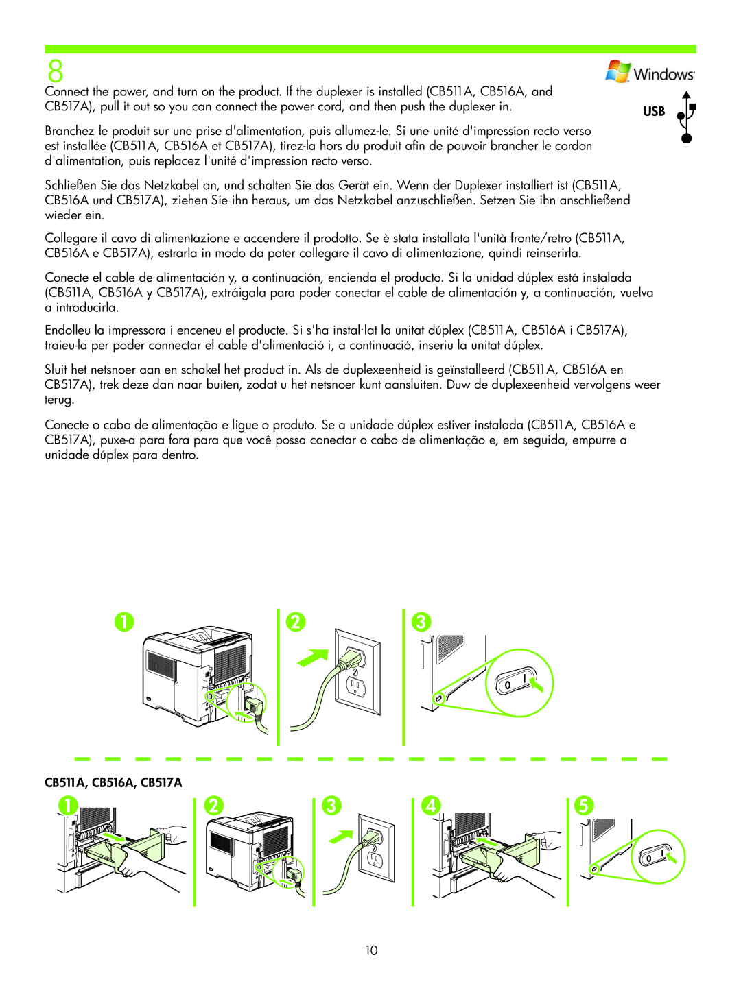 HP P4010 manual CB511A, CB516A, CB517A 