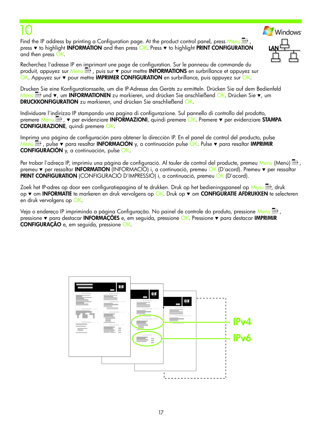 HP P4010 manual IPv4 IPv6 