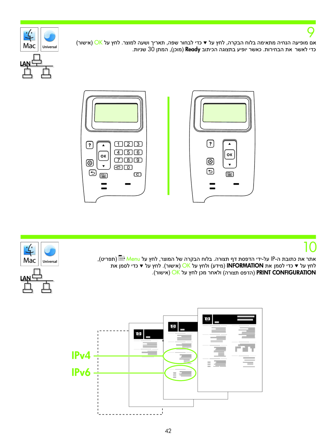 HP P4010 manual IPv4 IPv6 