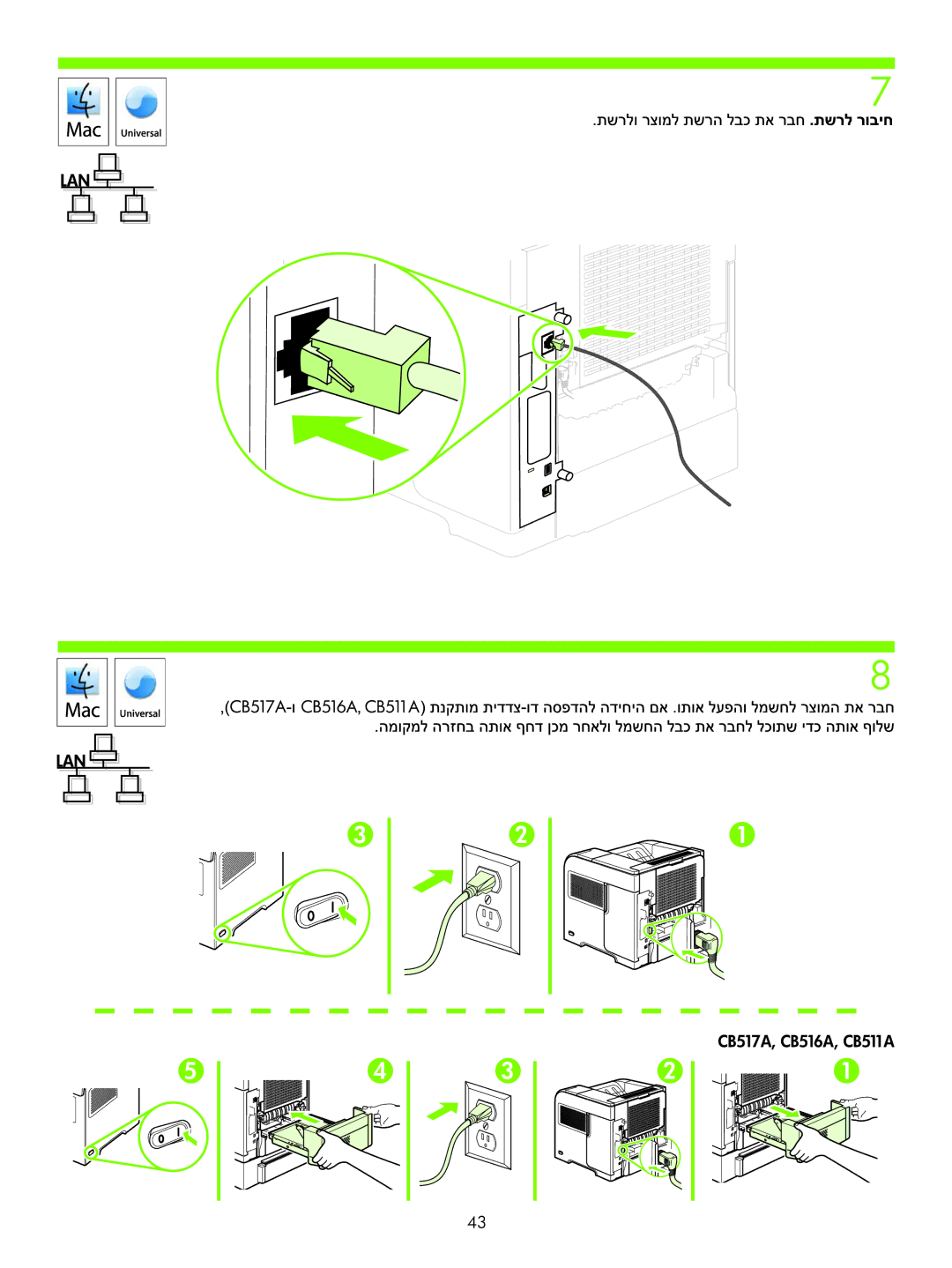 HP P4010 manual CB517A, CB516A, CB511A 