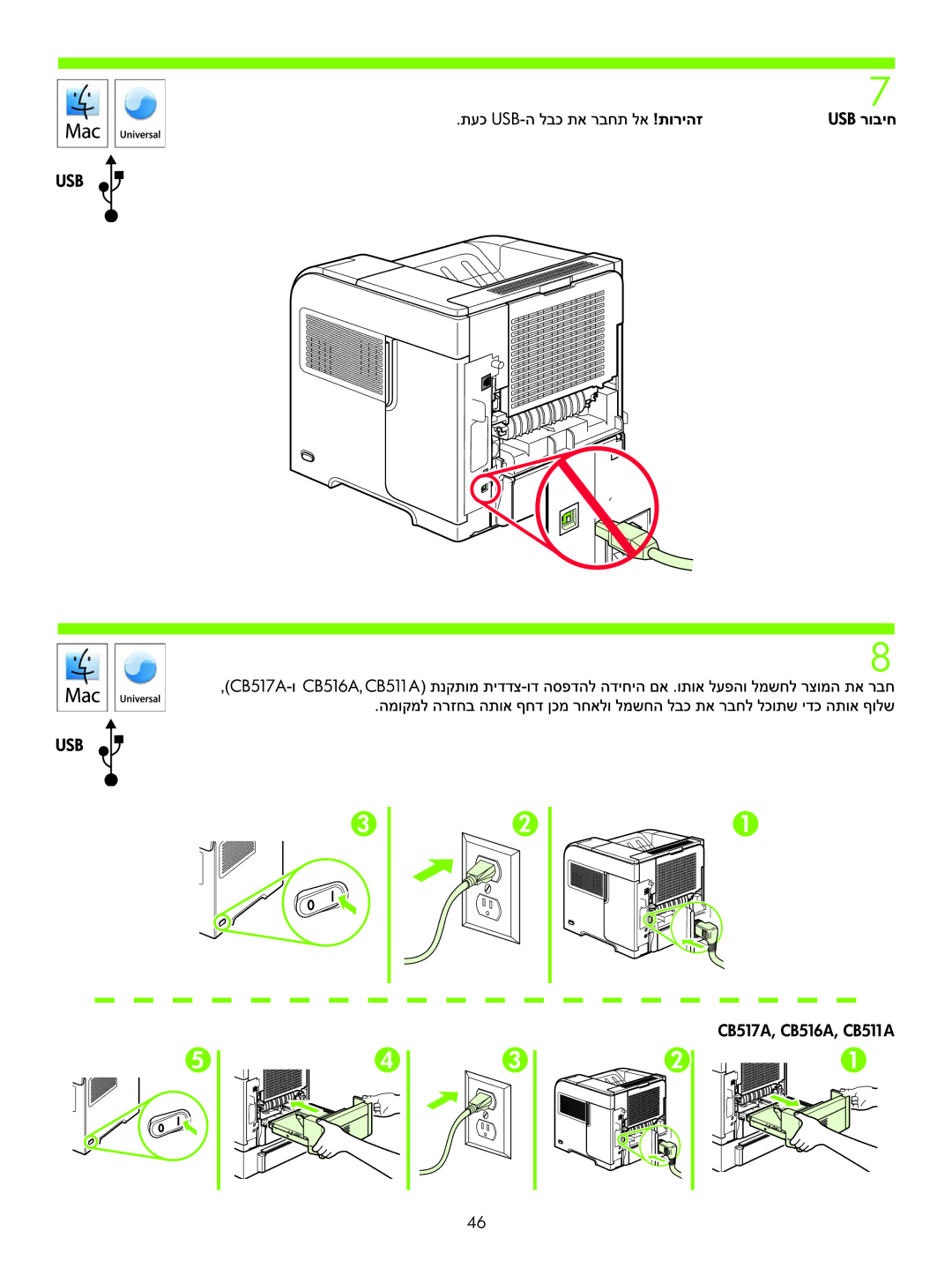 HP P4010 manual CB517A, CB516A, CB511A 