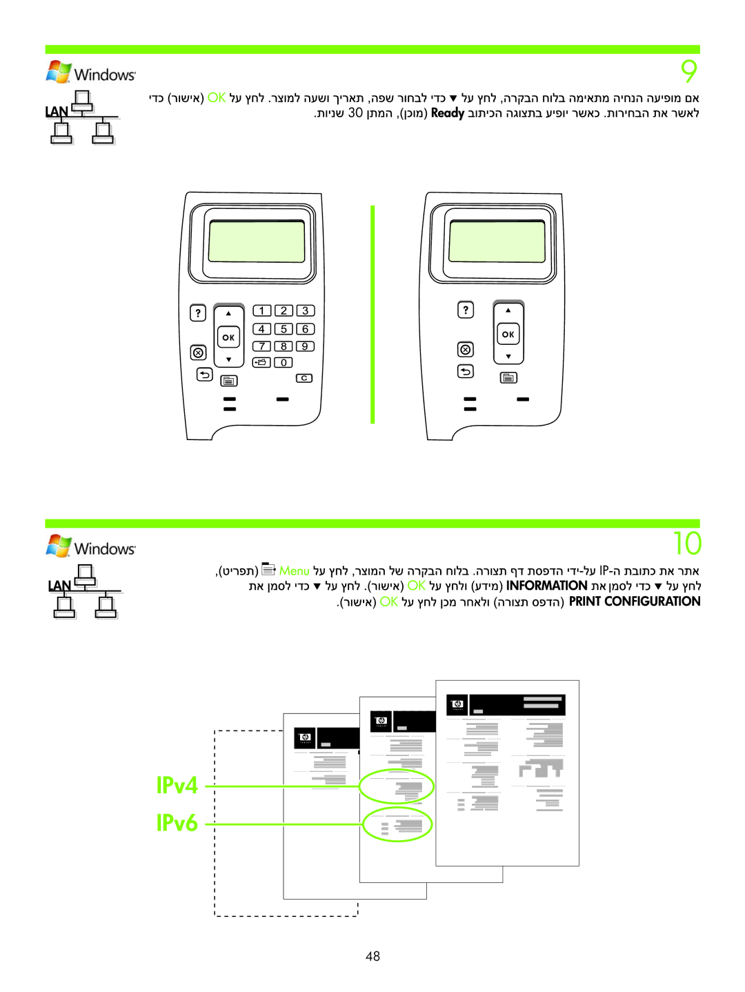 HP P4010 manual IPv4 IPv6 