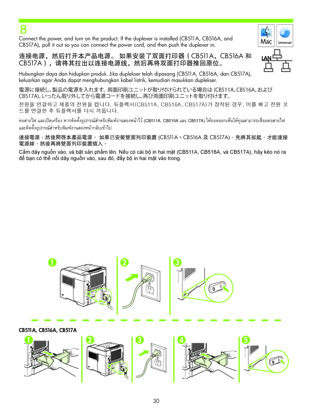 HP P4010, P4510 manual และติดตั้งอุปกรณสำหรับพิมพ์ งานสองหน์ ากลับเข้ าไป้ 