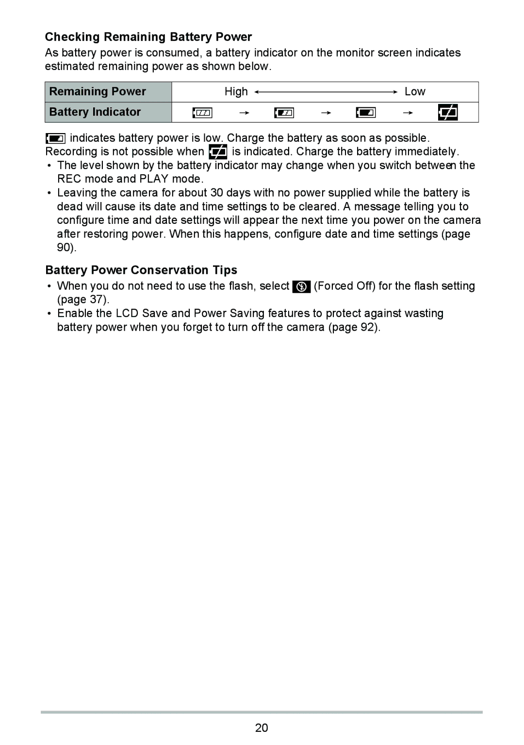 HP p550 manual Checking Remaining Battery Power, Remaining Power, Battery Indicator, Battery Power Conservation Tips 