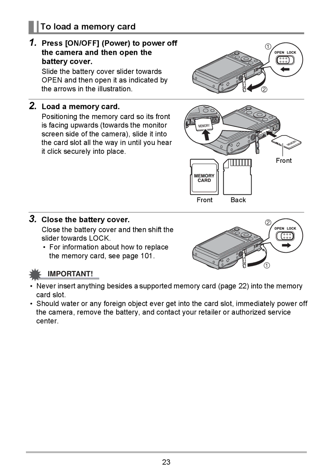 HP p550 manual To load a memory card, Load a memory card 