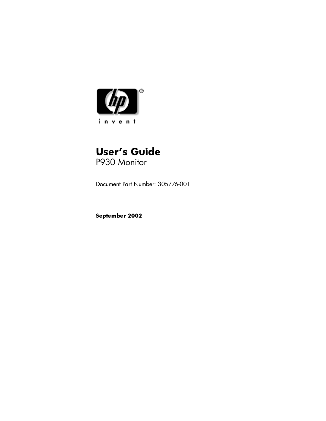 HP P930 manual User’s Guide 