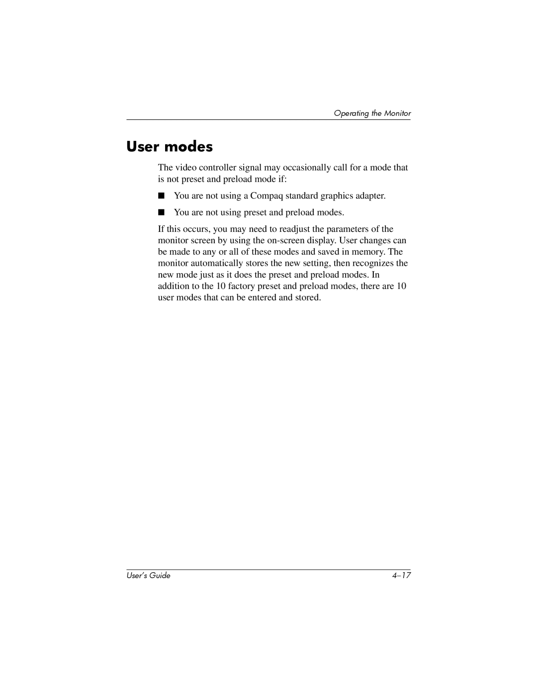 HP P930 manual User modes 