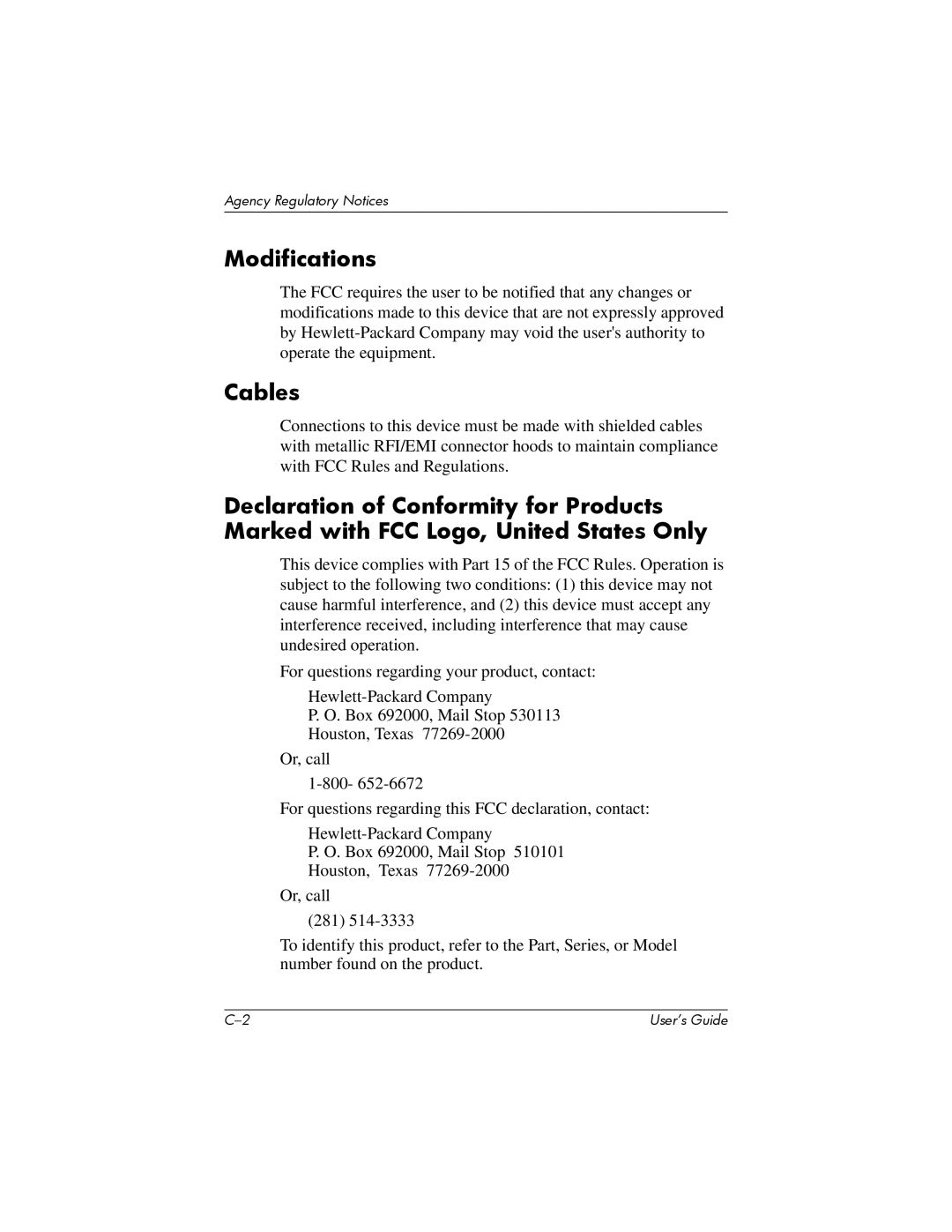 HP P930 manual Modifications, Cables 