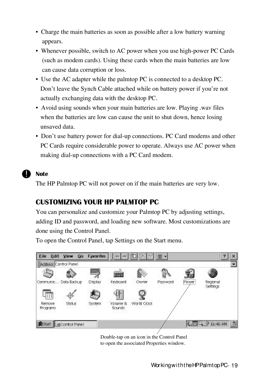 HP Palmtop 620X, Palmtop 660LX manual Customizing Your HP Palmtop PC 