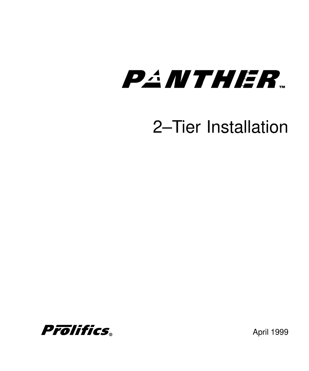 HP Panter 2Tier manual Tier Installation 